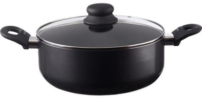 Brabantia Signal Kookpan met deksel – 24 cm – Keramisch – Dubbele keramische anti-aanbaklaag op waterbasis – Warmte-indicator – Hittebestendige soft-touch greep – Geschikt voor alle warmtebronnen incl. inductie – Duurzaam en PFAS-vrij