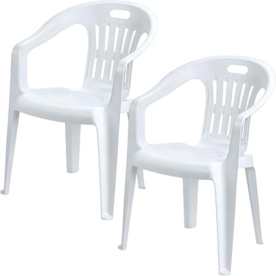 Tuinstoel Stapelbaar - Stoel Buiten - Terras Zomer - Lichtgewicht Comfort - 56x55x78 cm - Wit