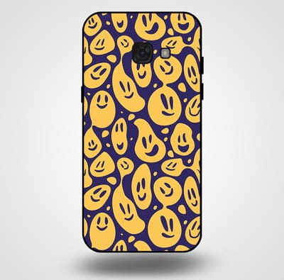 Smartphonica Telefoonhoesje voor Samsung Galaxy A5 2017 met smiley opdruk - TPU backcover case emoji design - Paars Geel geschikt voor Samsung Galaxy A5 2017