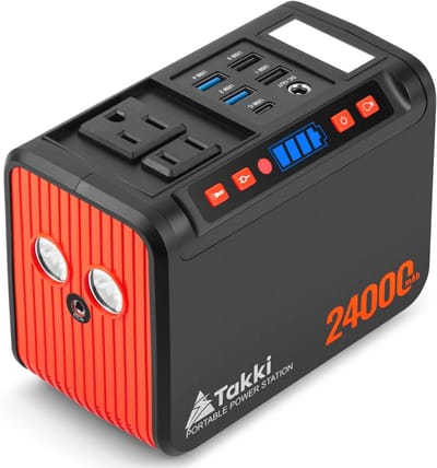 Draagbaar Powerstation 88 Wh - Zonne-energie Powerbank voor Camping met USB-poorten, 110V AC en DC USB