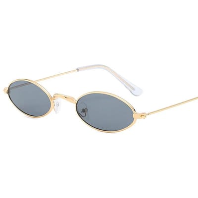 Retro Kleine Ovale Zonnebril voor Mannen Mannelijk Retro Metalen Montuur Geel Rood Vintage Kleine Ronde Zonnebril voor Vrouwen