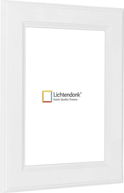 Fotolijst - Landelijke Stijl - Wit met zichtbare houtnerf - Fotomaat 10x15 - Helder glas - Art.nr. 1055001010152