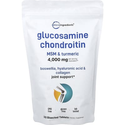 Micro Ingredients, Glucosamine Chondroïtine, MSM, en Kurkuma, 300 Tabletten