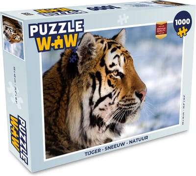 Puzzel Tijger - Sneeuw - Natuur - Legpuzzel - Puzzel 1000 stukjes volwassenen