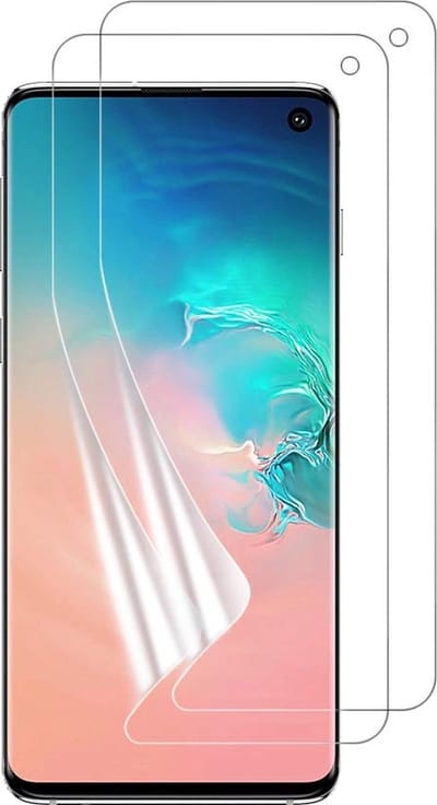Screenprotector voor Samsung Galaxy S10 - 2 stuks Beschermende kunststoffen transparante plastic schermfolie