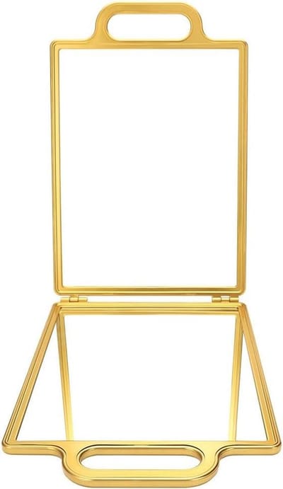 Opvouwbare Spiegels - Kappersspiegel Bureau - Haar Styling - 360 Graden Zicht - 367 x 24 cm - Goud