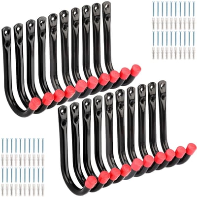 Cosensi - Garage Hooks - Heavy Duty J Hooks - Eenvoudige wandmontage - 9cm formaat - Ideaal voor gereedschap en fietsen - Creëer extra opslagruimte...