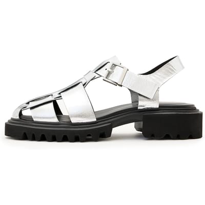 AllSaints Tess Sandal Silver Taglia: 41 | Infradito Outlet | Donna | Grigio
