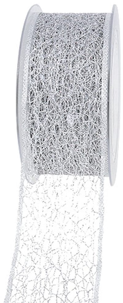 Decoratielint mesh lint zilver 50mm 20m