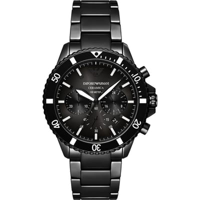 Emporio Armani World Explorer AR70010 Horloge - Keramiek - Zwart - Ø 43 mm
