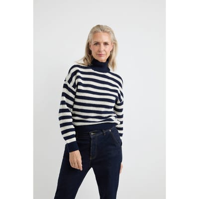 Josephine & Co Alana Sweater Off White Stripe Maat: XS | Sweaters Outlet | Dames | Blauw