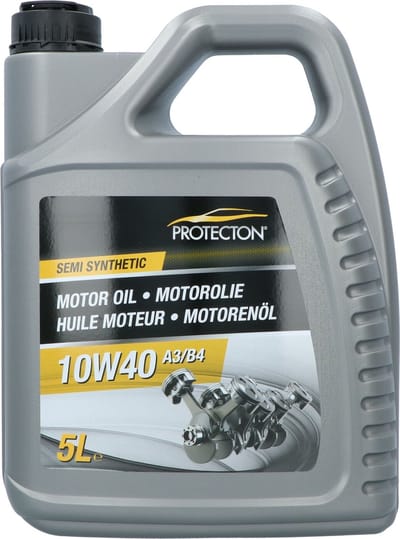 Protecton Motorolie 10W-40 A3/B4 – Semisynthetische - Brandstof besparend - Voor benzine-, LPG- & dieselmotoren – Sterke weerstand tegen oxidatie - Veilige smeerfilm bij hoge temperaturen - 5 Liter
