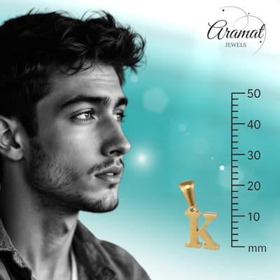 Aramat Jewels | Halskettingen | Stalen Letter Ketting goudkleur | B | |1,5mm | Staal | Volwassenen | Verkleurd niet