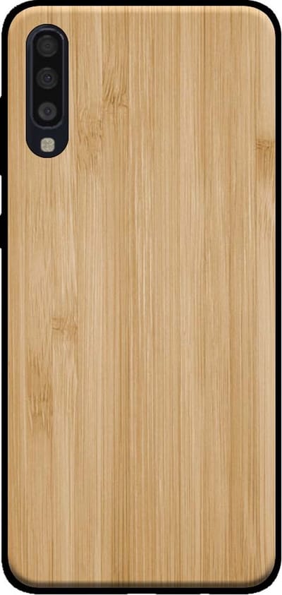 Smartphonica Telefoonhoesje voor Samsung Galaxy A70 met houten look - backcover bamboo kunsthout hoesje - Bruin geschikt voor Samsung Galaxy A70