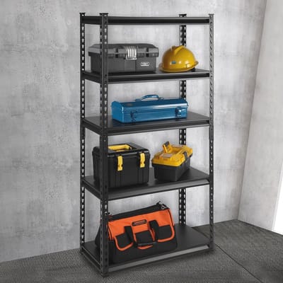 Verstelbaar 5-laags Garagerek met Zware Belasting en Boutloze Montage - 153 x 80 x 30 cm