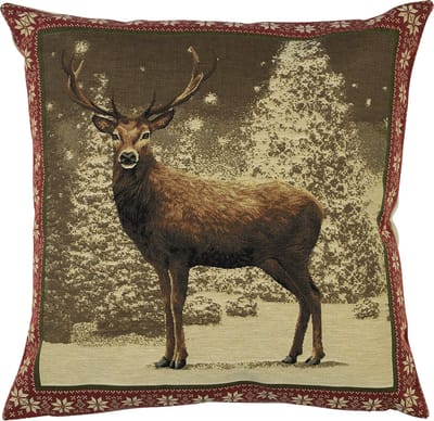 gobelin kussen hert rode rand 45x45cm