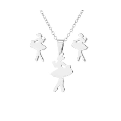 SportPresent® - Sieradenset - Ballet - Oorbellen - Ketting - Ballerina - Dansen - Ballerina - Balletdanseres - Dancing queen - Sieraden - Kado - Sport - Teamkado - Sportsieraad