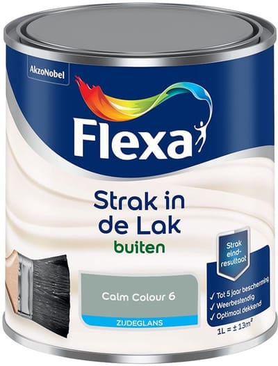 Flexa - Strak In De Lak Buitenlak Zijdeglans - Calm Colour 6 - Mengverf - 1 L