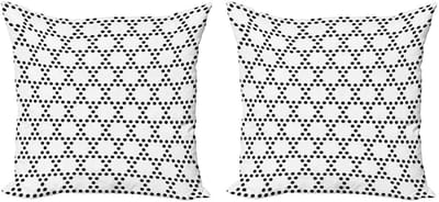 ABAKUHAUS Kussenhoes Set – Zwart-Wit Hexagonen – 2x45x45 cm