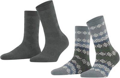 Esprit Fair Isle Sokken Dames 2-PACK  17377 0050 sortiment 35-38