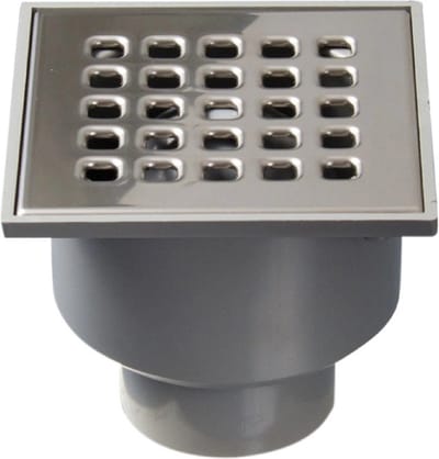 Sanifun Doucheput 105 x 105 mm met onderuitloop RVS