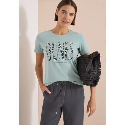 Shirt met ronde hals en frontprint