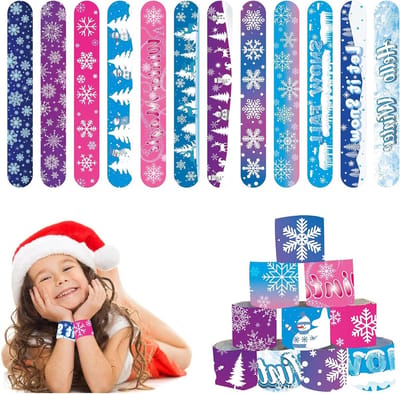 Snaparmbanden Frozen Thema - 24 Stuks met Sneeuwvlokken - Leuke Polsbandjes voor Kinderen - Perfect voor Feestjes - ShopVlot