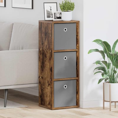vidaXL - Dressoir - met - lade - Rook - Eiken - 30,5 - x - 27 - x - 84,5 - cm