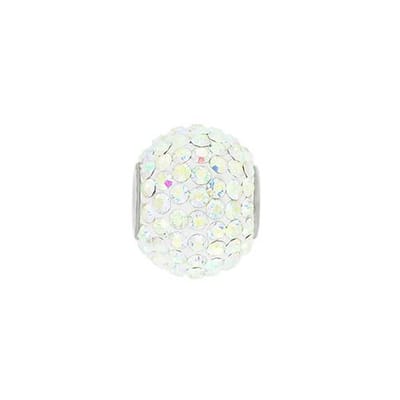 Blinx Jewels Zilveren Hanger Witte Bol Steentjes Strass