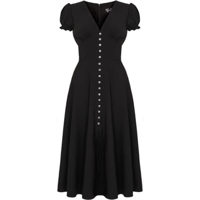 Hell Bunny - Rockabilly Midi-jurk - Jinx Dress - XS tot 4XL - voor Vrouwen - zwart
