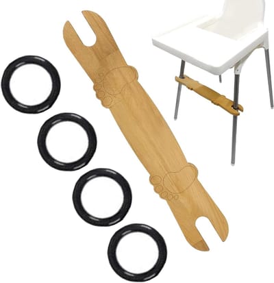 Kinderstoel voetensteun - Houten voetsteun - Tijdens het eten - In hoogte verstelbaar - 50 x 82 cm - Natuurlijk hout