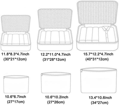 Reselectro Packing Pro – Verpakkingskubussen Set – 6-delig – Lichtgewicht – Voor Kleding & Bagage – Magenta