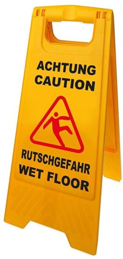 Geel waarschuwingsbord opgepast gladde vloer - 58 cm x 28 cm - Pas op gladde vloer bord - Dweilbord/veiligheidsbord