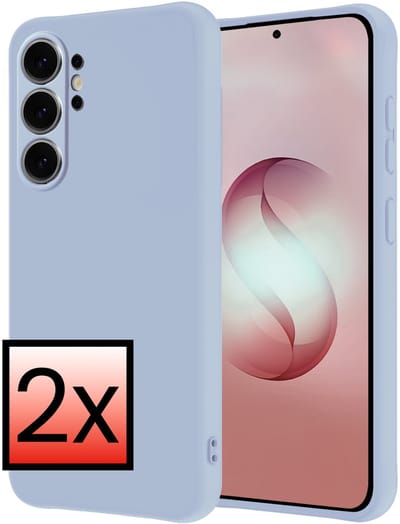 Hoesje - 2 Stuks - Geschikt voor Samsung Galaxy S26 Ultra - Sterk & Shockproof - Case Siliconen - Back Cover - Telefoon Hoes - Lichtblauw