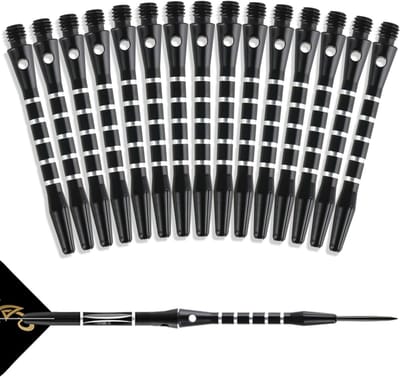 Dartshafts 15 Stuks - Aluminium Schachten - Dart Spel - Universele Schroefdraad - Standaard 2BA - Zwart