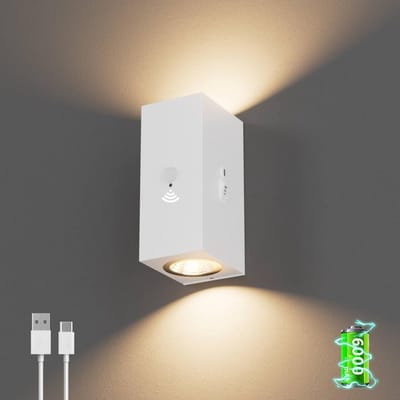 Accu-wandlamp met Bewegingsmelder en 3 Modi - Draadloze Wandlamp voor Binnen en Buiten