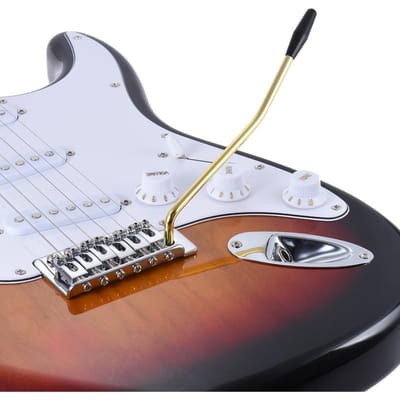 6 mm draaddiameter enkele tremolo trem vibrato whammy bar arm crankhendel voor elektrische gitaar tremo Golden with Black Tip zwart