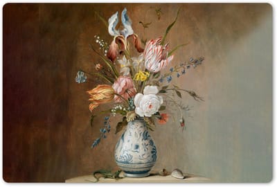 Placemats 45x30 cm - Placemat kunststof - 1 stuk - Oude meesters - Bloemen - Balthasar van der Ast - Borden onderleggers - Decoratie voor op tafel - Keuken tafeldecoratie accessoires - Vinyl onderlegger - Tafelversiering