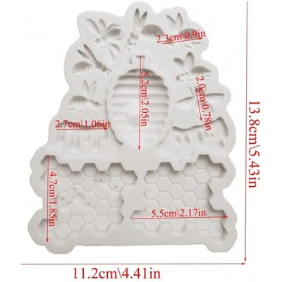 1 STKS Bij en Honingraat Siliconen Vorm Set Veelzijdige Vorm voor Fondant Chocolade Cupcake Cookie Decor Sugarcraft Taart Bakgereedschap wit