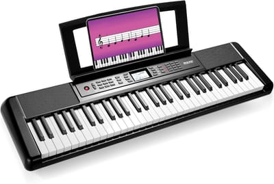 Pianotoetsenbord 61 Toetsen - Digitaal Keyboard - Muziek Leren Spelen - Aanslaggevoelige Toetsen - 61 Toetsen - Zwart