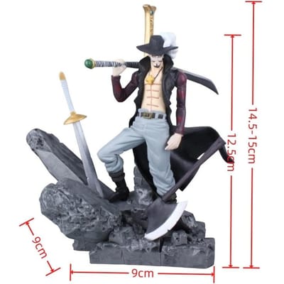 One Piece Anime Figuur De Strijd Boven De Koepel Dracule Mihawk Actiefiguur Model Figma Standbeeld Verzamelspeelgoed Bureau Decoratie gray