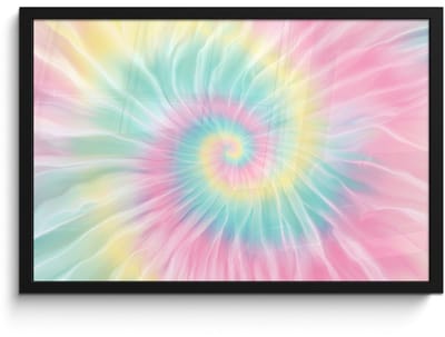 Poster in lijst - Fotolijst 60x40 cm - Posters - Pasteltinten - Tie dye - Roze - Posterlijst zwart - Decoratie - Wanddecoratie woonkamer - Muurdecoratie slaapkamer
