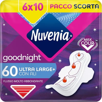 Ultra Night Maandverband met Vleugels - 60 Inzetstukken, 6 Verpakkingen met 10 Stuks