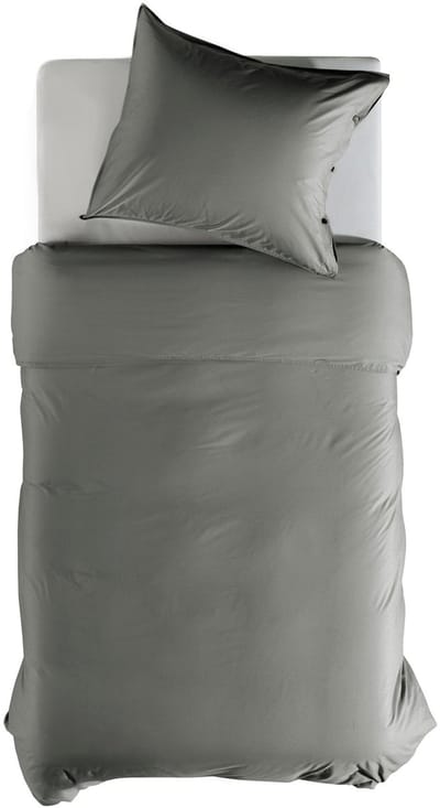 Yellow Perkal Dekbedovertrek - Eenpersoons - 140x200-220 cm - Steel Grey