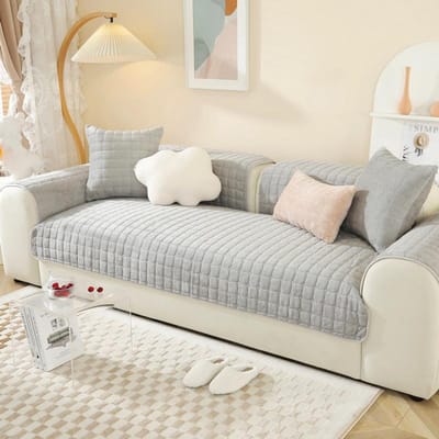 Moderne Sofakussen voor Woonkamer Antislip Sofahoes Chenille Ruit Bankmat Universeel voor Seizoenen L-vormige Sofahoes 70x70cm 1pcs