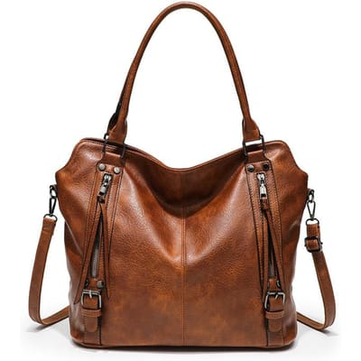 Modieuze Handtas, Casual Dames Tas voor Onderweg, Niche Design, High-end Uitstraling, Onderarmtas met Grote Capaciteit, Enkele Schouder bruin