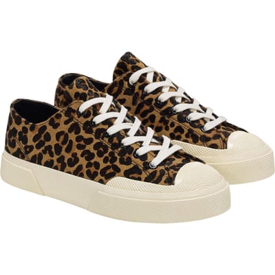 Superga Unisex 2432 Works Luipaardprint Kalfsleren Trainers voor volwassenen (Bruin/uitwendig wit)
