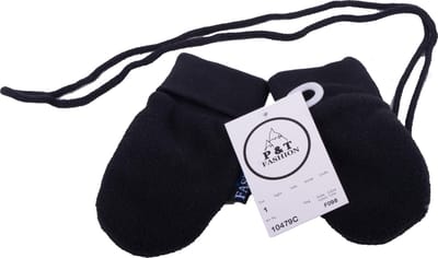 P&T Wanten Baby met Touwtje - Micro Fleece - Zwart - 0-1j