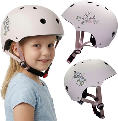 DISNEY Bambi Veilige, beige fietshelm voor kinderen, sportief, lichtgewicht, verstelbaar 52-56 cm