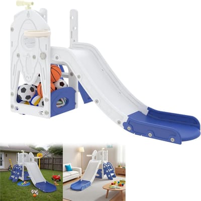 Kinder Glijbaan Klimrek - Speelcombinatie Peuters - Binnen en Buiten Spelen - 5-in-1 Fun